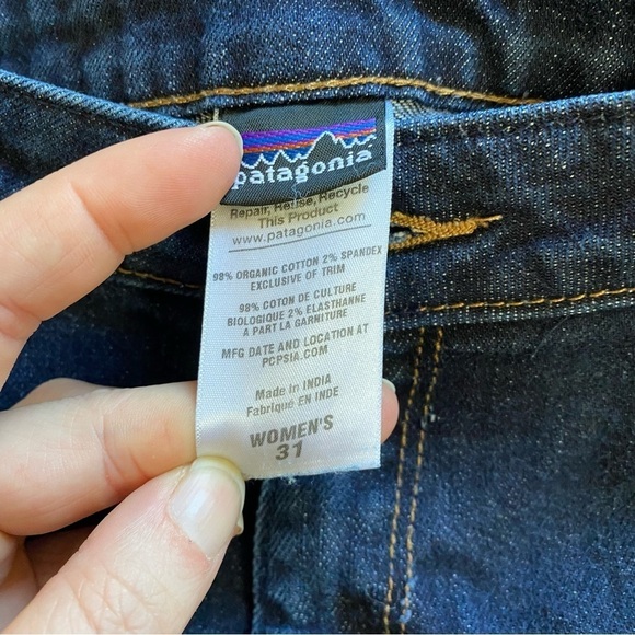 Patagonia Women’s Straight Fit Jeans Ankle Length Dark Wash Low Rise - Picture 12 of 14